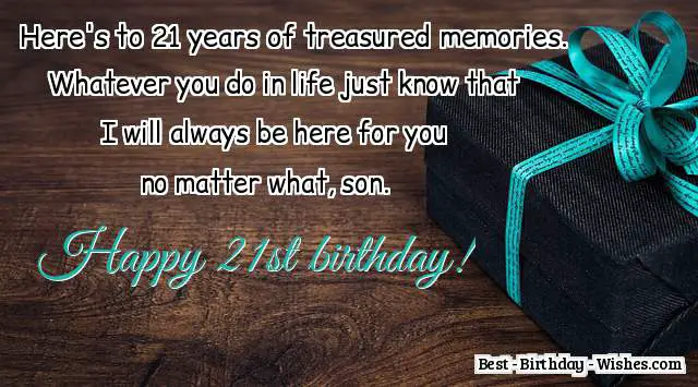 21st birthday wishes for son