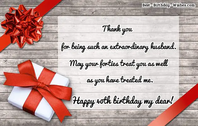 40th birthday wishes for husband